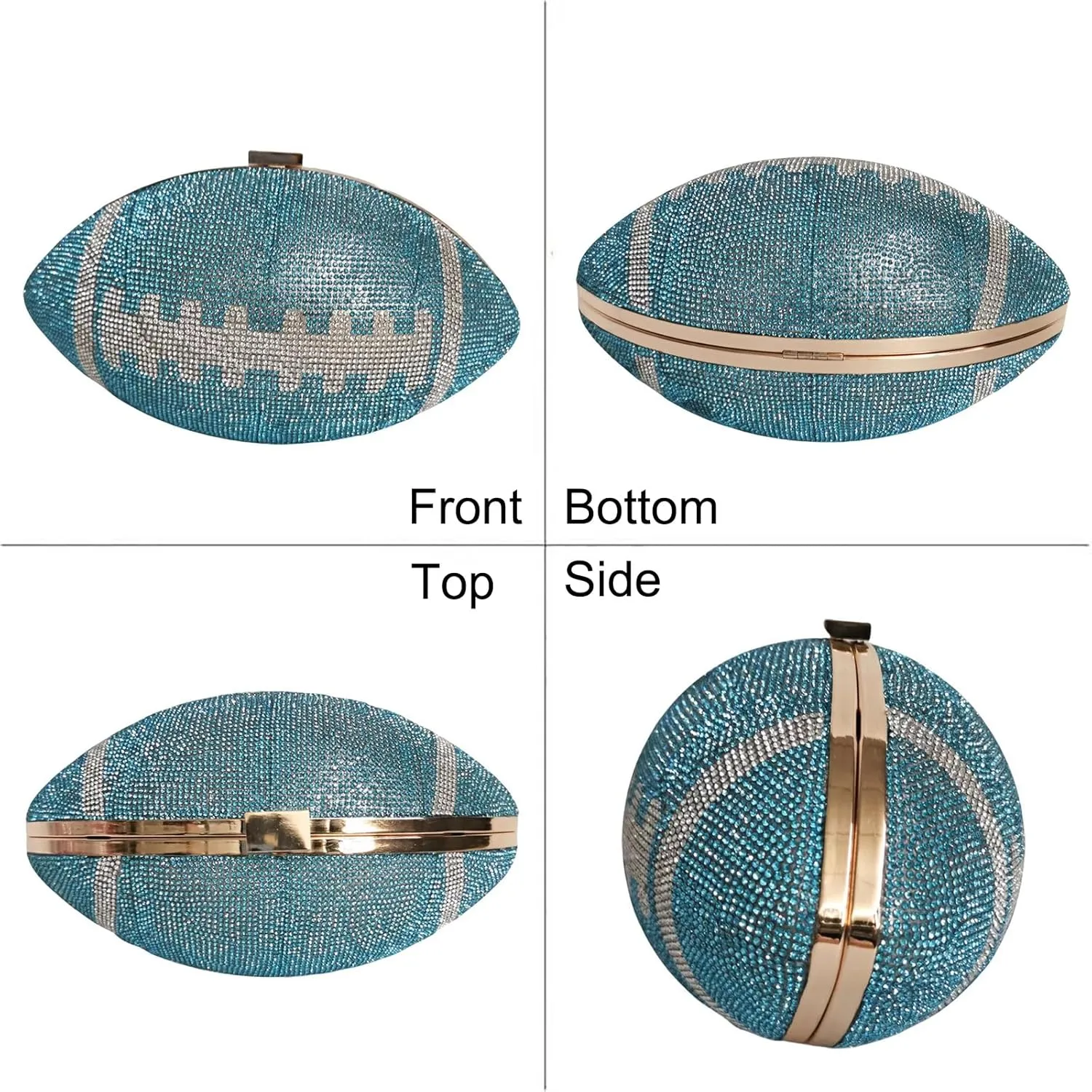 Women Football Shaped Crossbody Shoulder Bag Rugby Clutch Handbag Unique Novelty Football Purse