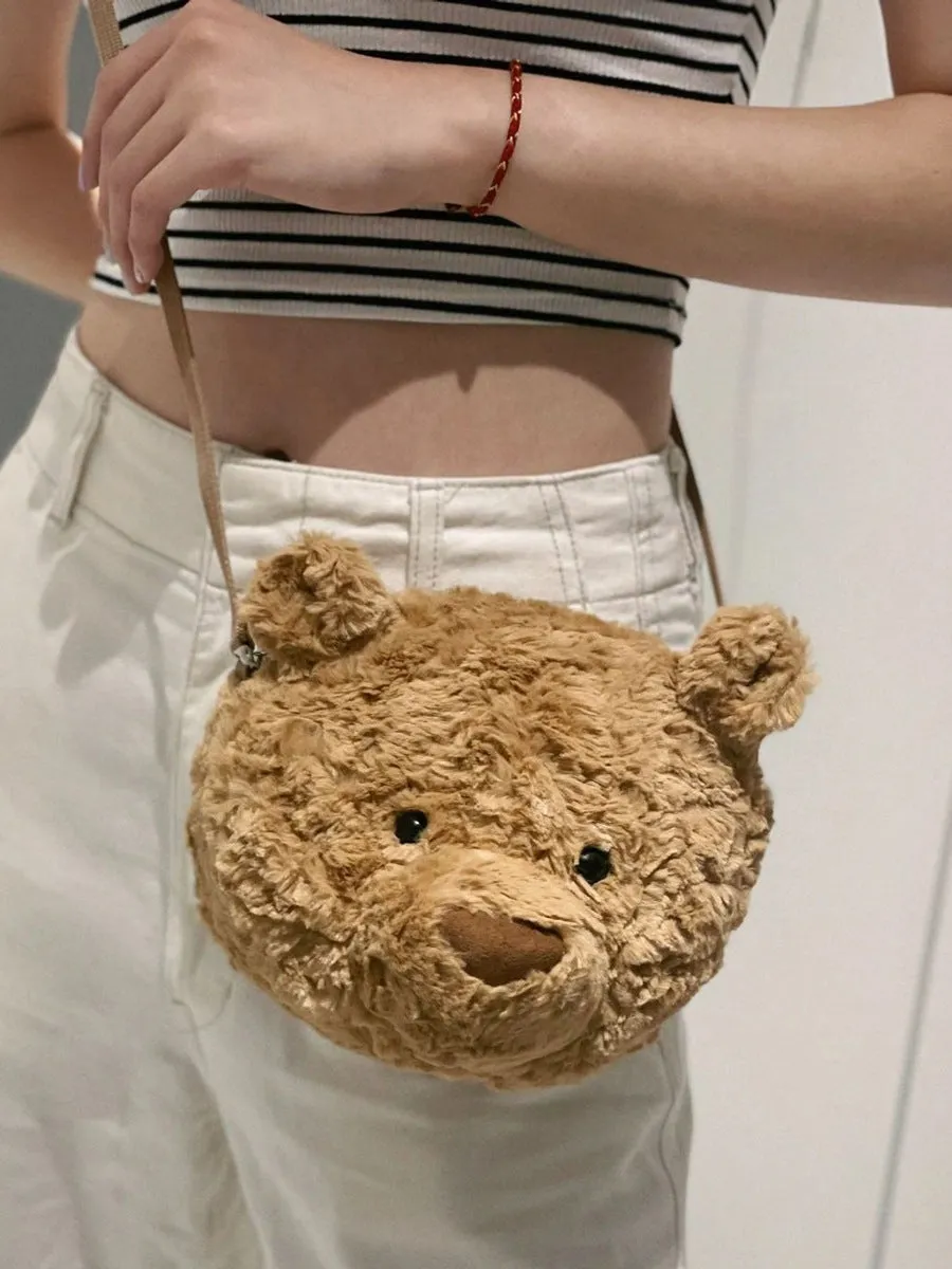 Women's Barcelona Bear Cute Cartoon Plush Doll Crossbody Bags