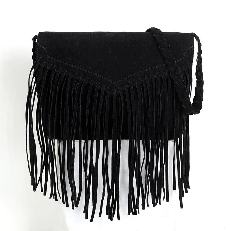 Women's Brushed Veet Trendy Tassel Fashionable Crossbody Bags