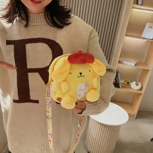 Women's Clow Cartoon Pom Purin Fresh Heart Crossbody Bags