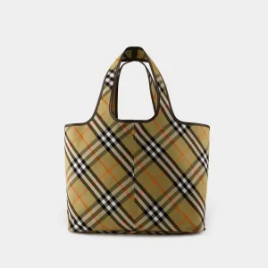 Women's Medium Checkered Tote Bag in Beige | 8093976