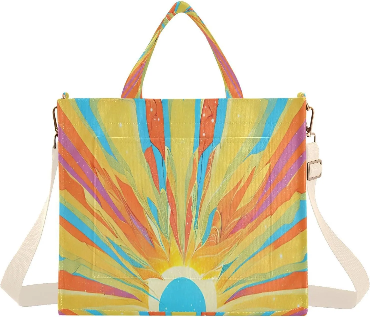 Women's Tote Handbags Tote Shoulder Bag Gorgeous Sun Rays Big Capacity Handbag for College Work Travel Business,S