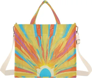 Women's Tote Handbags Tote Shoulder Bag Gorgeous Sun Rays Big Capacity Handbag for College Work Travel Business,S