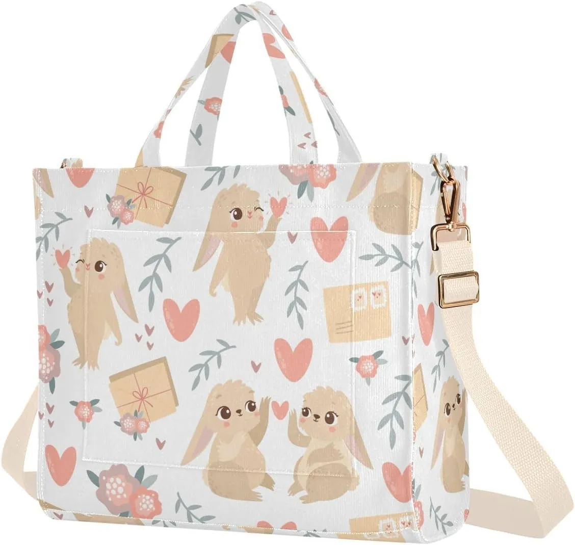 Women's Tote Handbags Tote Shoulder Bag Hares Big Capacity Handbag for College Work Travel Business,S