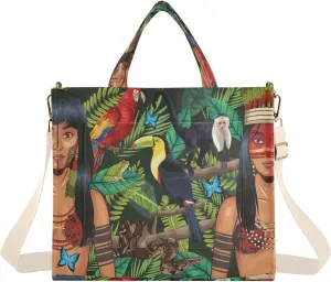 Women's Tote Handbags Tote Shoulder Bag Primitive Human Big Capacity Handbag for College Work Travel Business,S