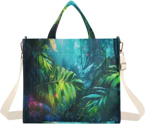 Women's Tote Handbags Tote Shoulder Bag Rain Forest Big Capacity Handbag for College Work Travel Business,S