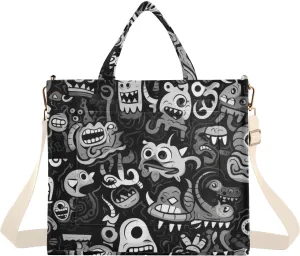 Women's Tote Handbags Tote Shoulder Bag Small Monster Big Capacity Handbag for College Work Travel Business,S