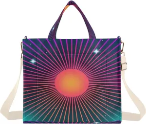 Women's Tote Handbags Tote Shoulder Bag Sun Rays Big Capacity Handbag for College Work Travel Business,S