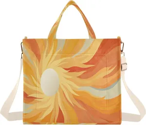 Women's Tote Handbags Tote Shoulder Bag Sun Rays Patern Big Capacity Handbag for College Work Travel Business,S