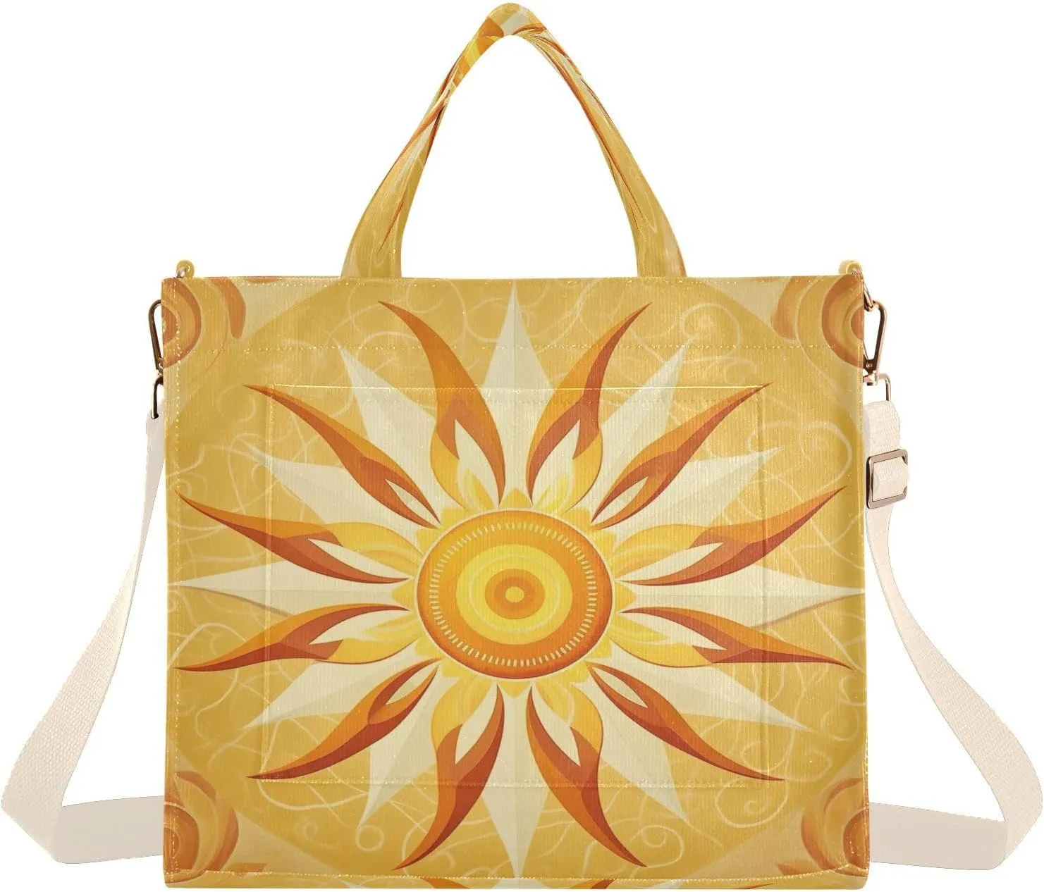 Women's Tote Handbags Tote Shoulder Bag Symbolic Sun Big Capacity Handbag for College Work Travel Business,S