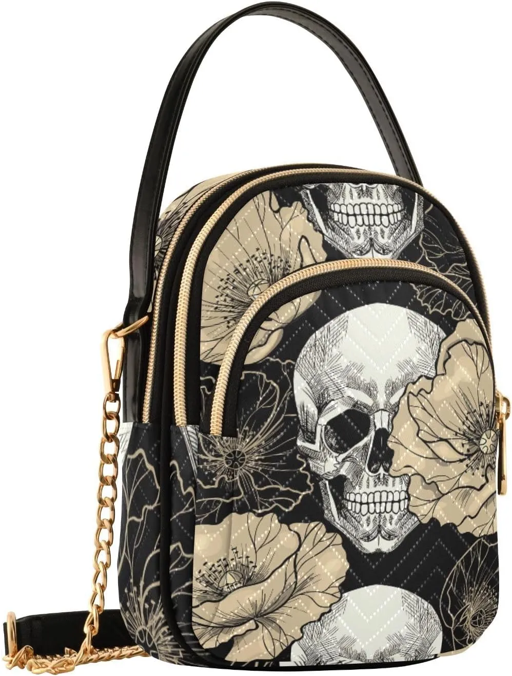 Women's Wave Cross Body Chest Bag, 52 inch Gold Chain Shoulder Handbag Purse