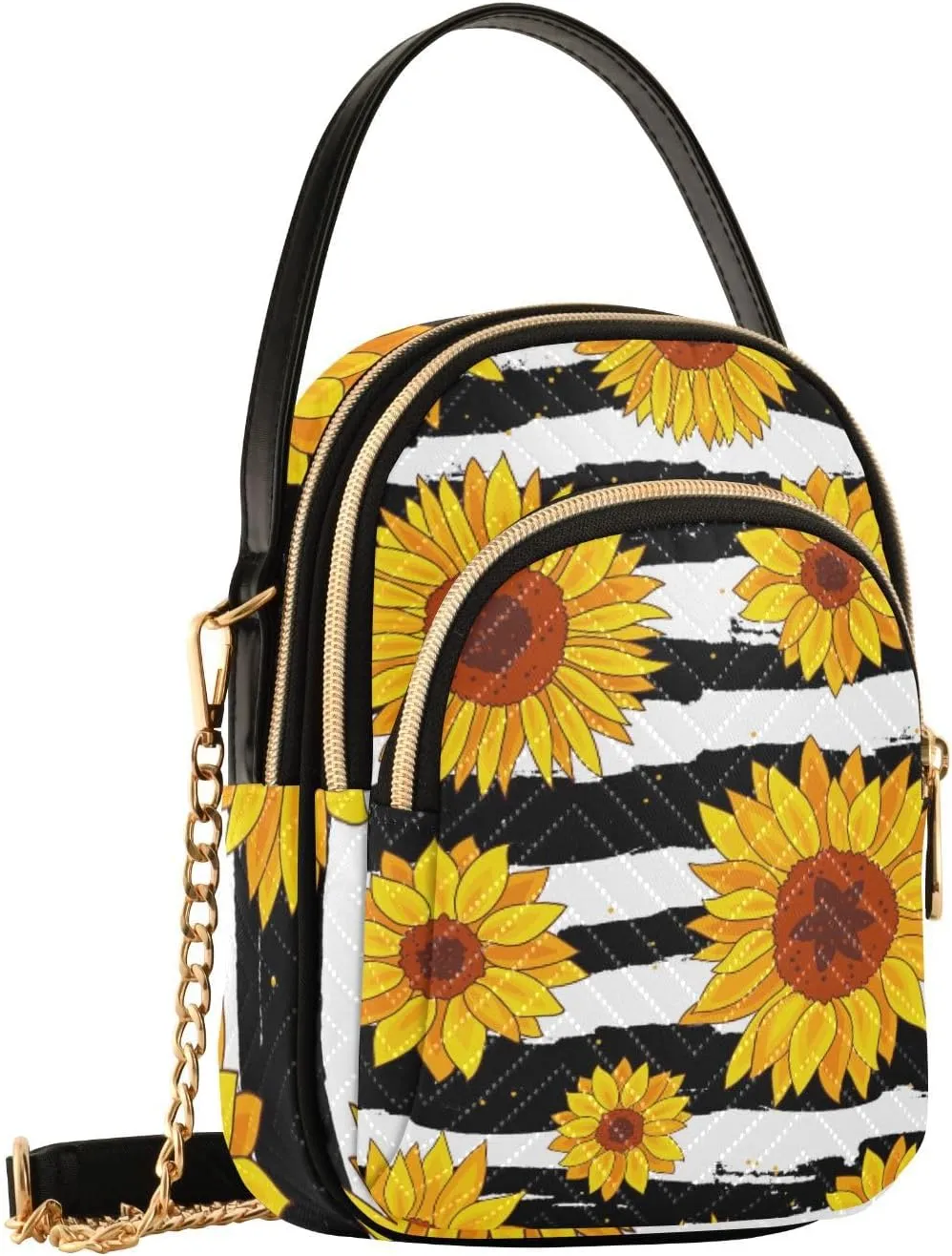 Women's Wave Cross Body Chest Bag, 52 inch Gold Chain Shoulder Handbag Purse