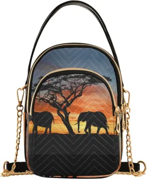 Women's Wave Cross Body Chest Bag, 52 inch Gold Chain Shoulder Handbag Purse
