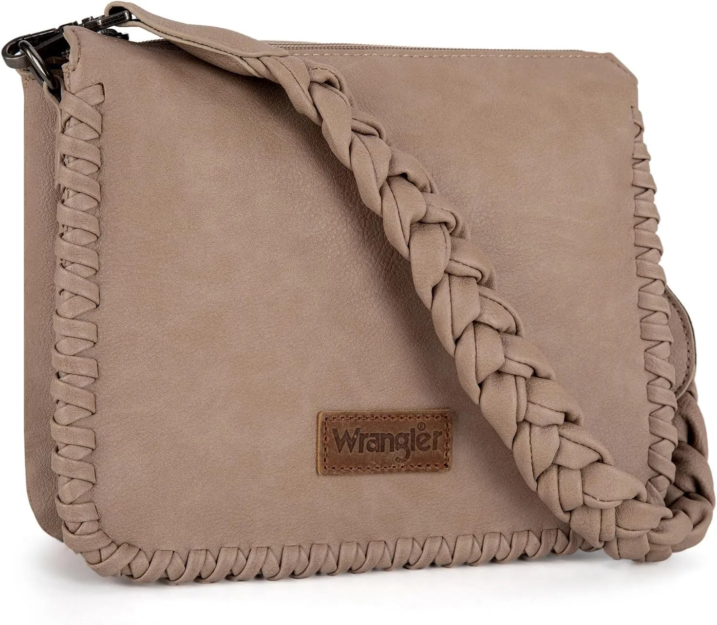 Wrangler Shoulder Bag for Women Crossbody Purse with Woven Strap