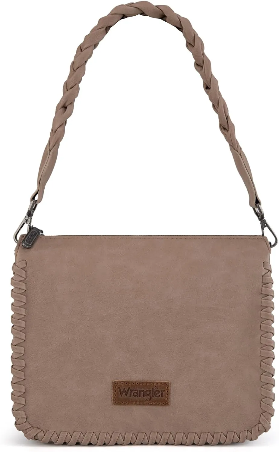 Wrangler Shoulder Bag for Women Crossbody Purse with Woven Strap