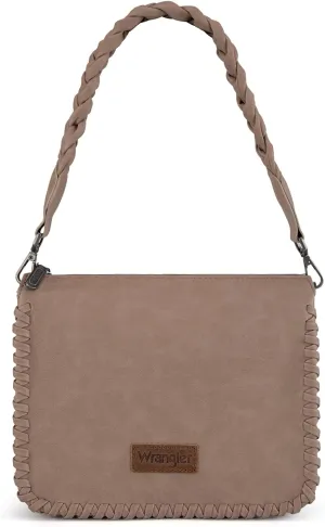 Wrangler Shoulder Bag for Women Crossbody Purse with Woven Strap