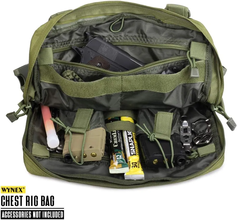 WYNEX Tactical Chest Rig Bag, Recon Kit Bags Combat EDC Front Pouch for Wargame