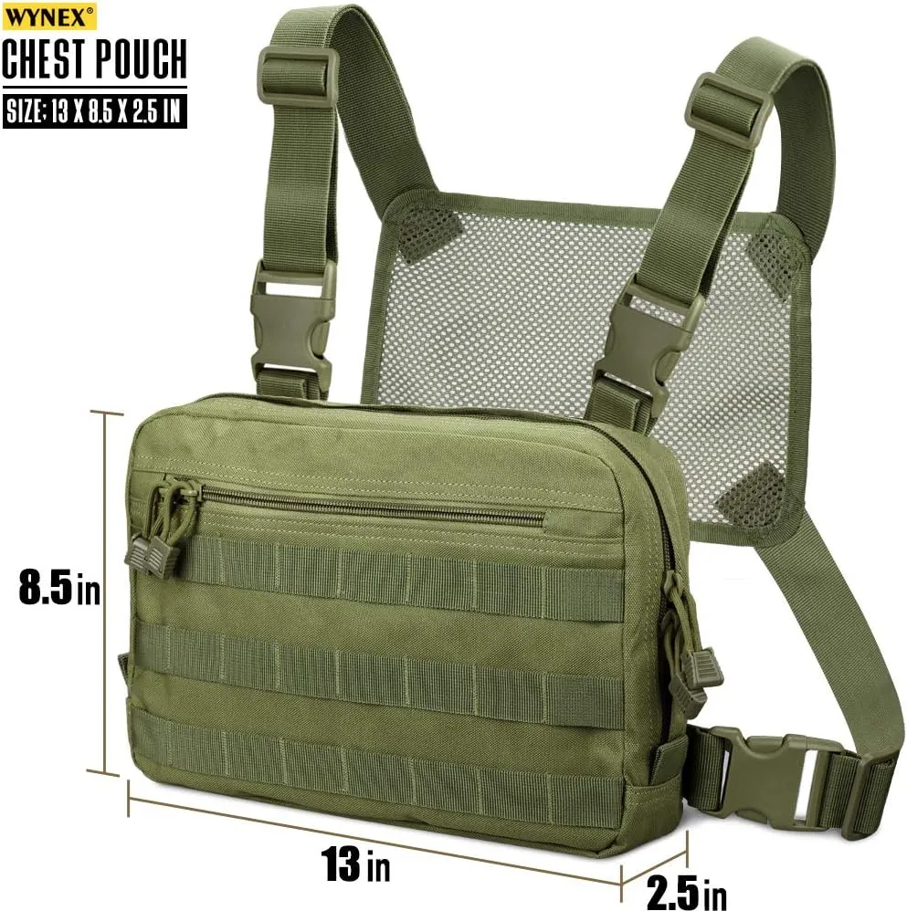 WYNEX Tactical Chest Rig Bag, Recon Kit Bags Combat EDC Front Pouch for Wargame