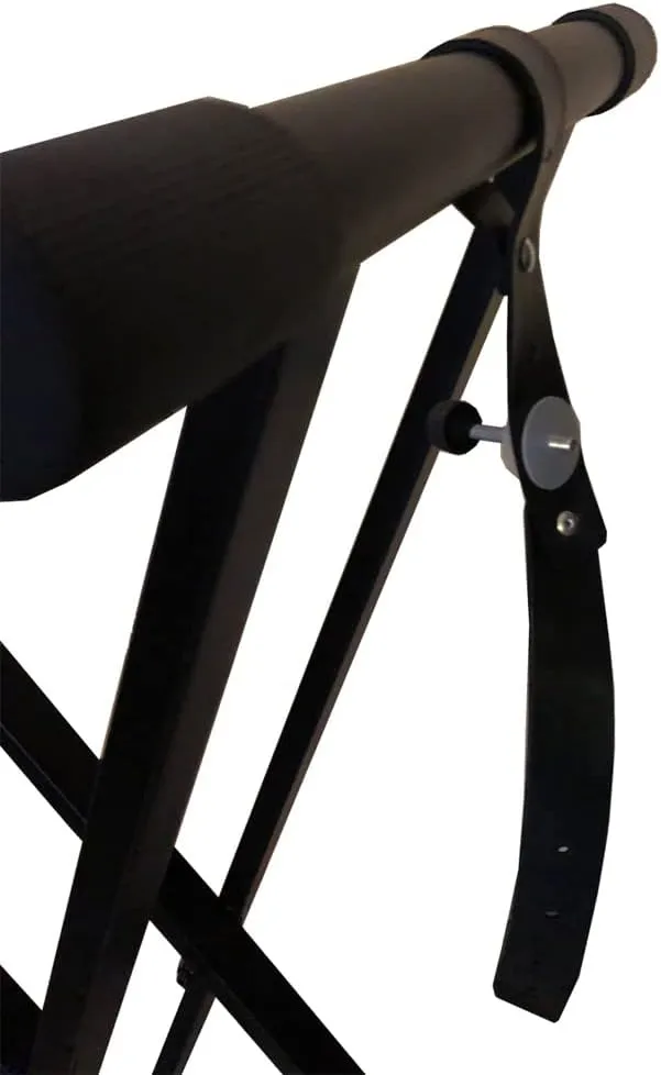 Yamaha Artiste Series Keyboard Bag for 76-Note Keyboards, Black/Gray and RockJam Xfinity Heavy-Duty, Double-X, Pre-Assembled, Infinitely Adjustable Piano Keyboard Stand with Locking Straps Bundle