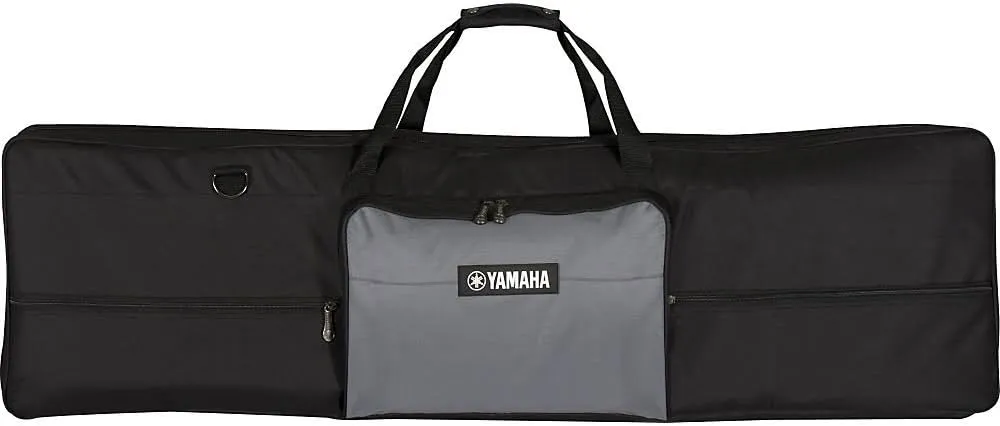 Yamaha Artiste Series Keyboard Bag for 76-Note Keyboards, Black/Gray and RockJam Xfinity Heavy-Duty, Double-X, Pre-Assembled, Infinitely Adjustable Piano Keyboard Stand with Locking Straps Bundle