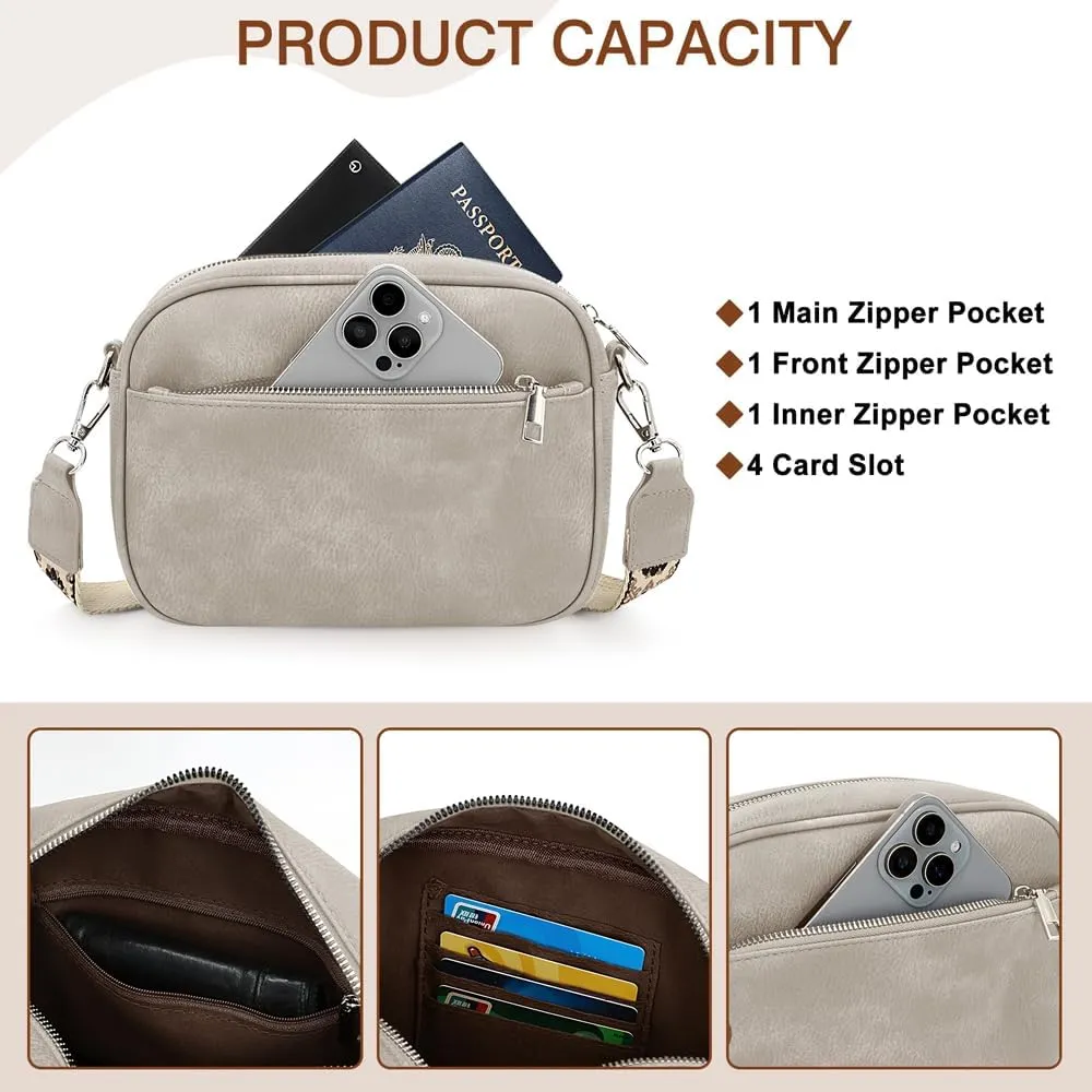 YDSIII Small Crossbody Bags for Women, Trendy Vegan Leather Cross Body Bags for Womens with Adjustable Wide Guitar Strap