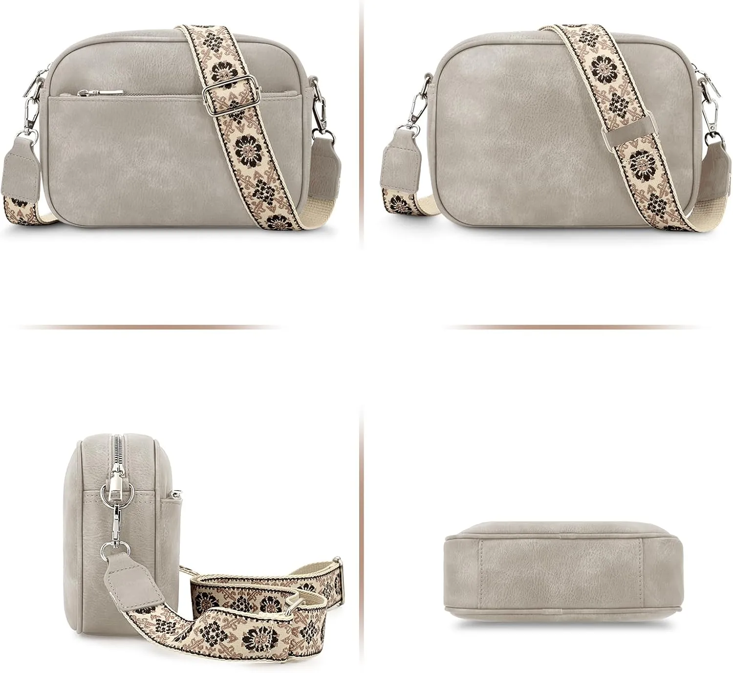 YDSIII Small Crossbody Bags for Women, Trendy Vegan Leather Cross Body Bags for Womens with Adjustable Wide Guitar Strap