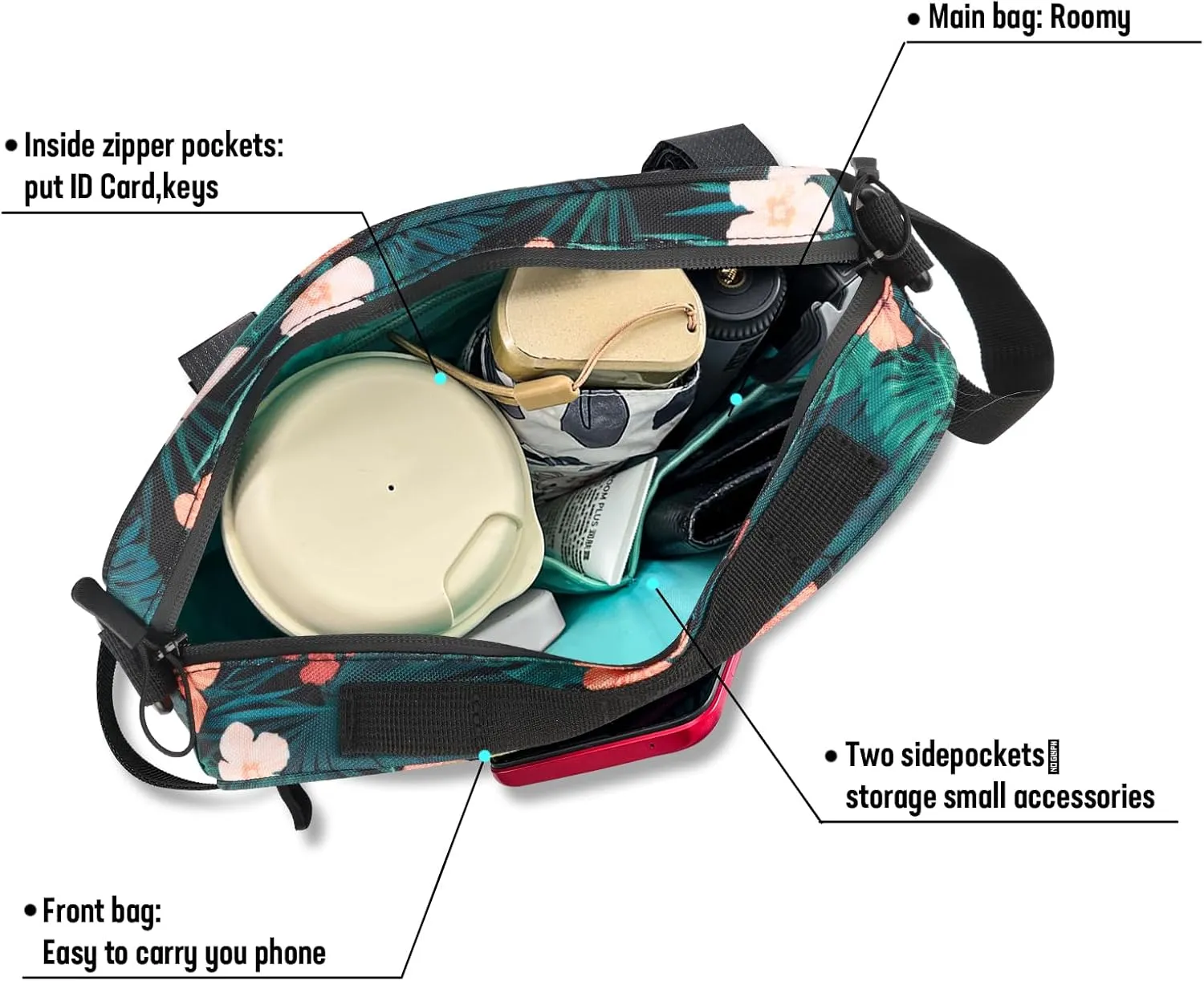 YEEGO DIRECT Handlebar Bag, Bike Bags for Bicycles, Multifunctional Waterproof Scooter Crossbag Handbag Slant Across Mountain Bicycle Handlebar Frame Accessories(Navy Blue)