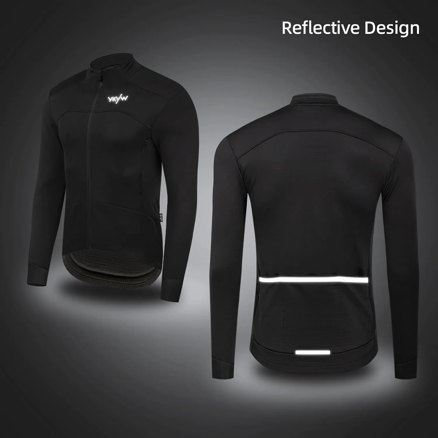 YKYWBIKE Cycling Jackets for Men Winter,Water Resistant Softshell,Windproof Bike Jacket,Cold Weather Motorcycle Jacket