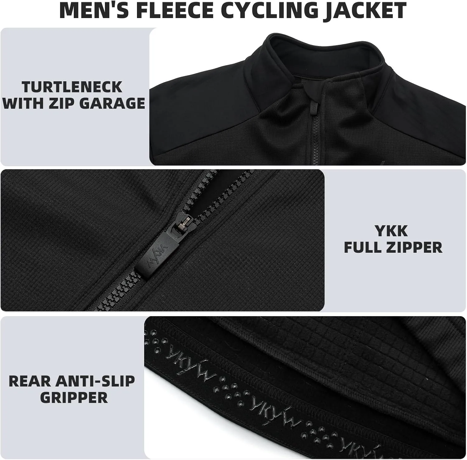 YKYWBIKE Cycling Jackets for Men Winter,Water Resistant Softshell,Windproof Bike Jacket,Cold Weather Motorcycle Jacket