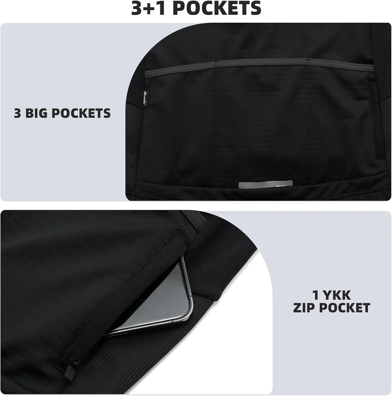 YKYWBIKE Cycling Jackets for Men Winter,Water Resistant Softshell,Windproof Bike Jacket,Cold Weather Motorcycle Jacket
