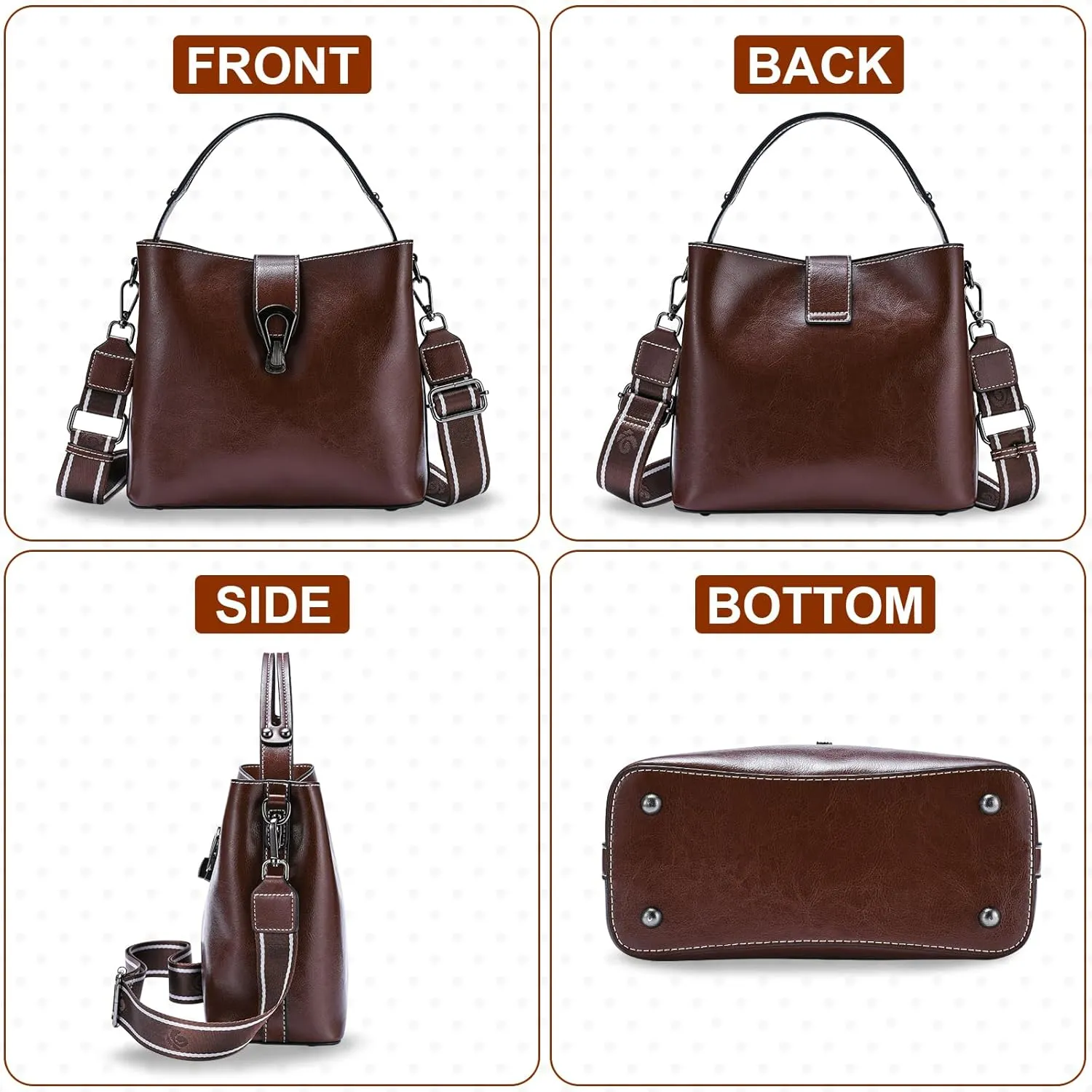 Yonami Genuine Leather Purses - Women's Designer Crossbody Bags – Small Purses for Women, Women's Shoulder Handbags