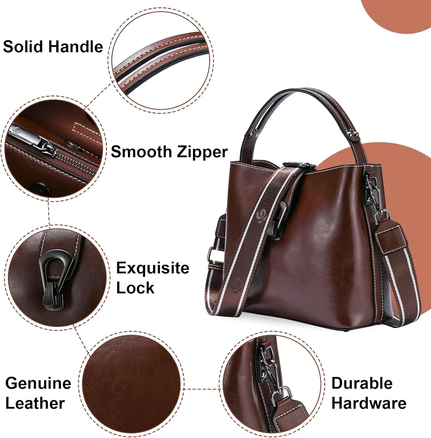 Yonami Genuine Leather Purses - Women's Designer Crossbody Bags – Small Purses for Women, Women's Shoulder Handbags