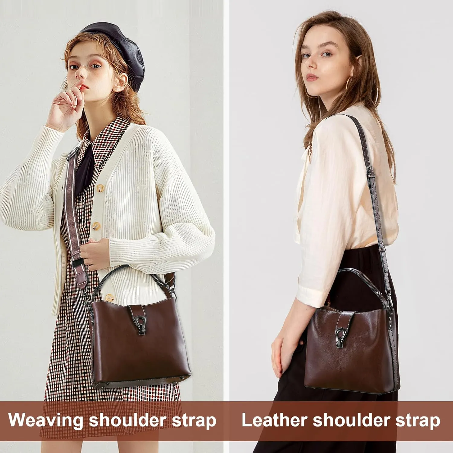 Yonami Genuine Leather Purses - Women's Designer Crossbody Bags – Small Purses for Women, Women's Shoulder Handbags