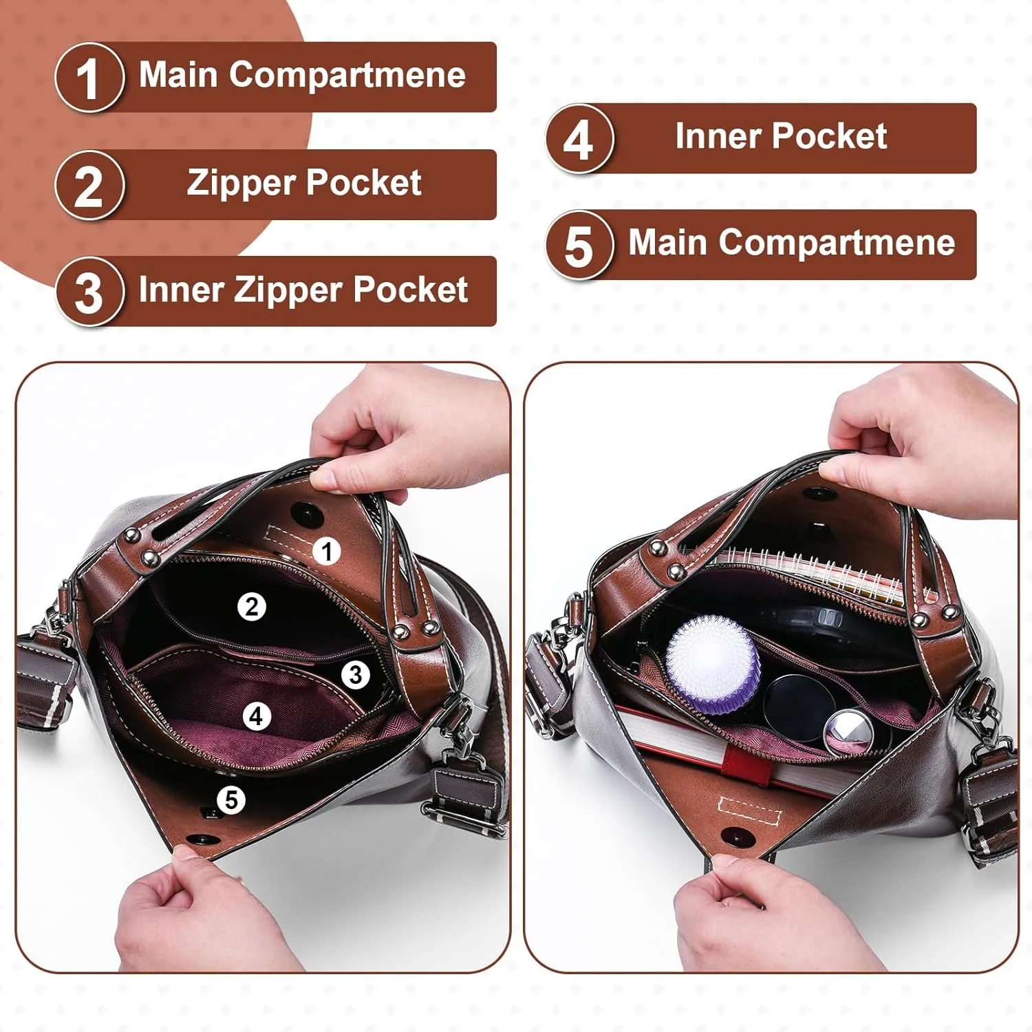 Yonami Genuine Leather Purses - Women's Designer Crossbody Bags – Small Purses for Women, Women's Shoulder Handbags