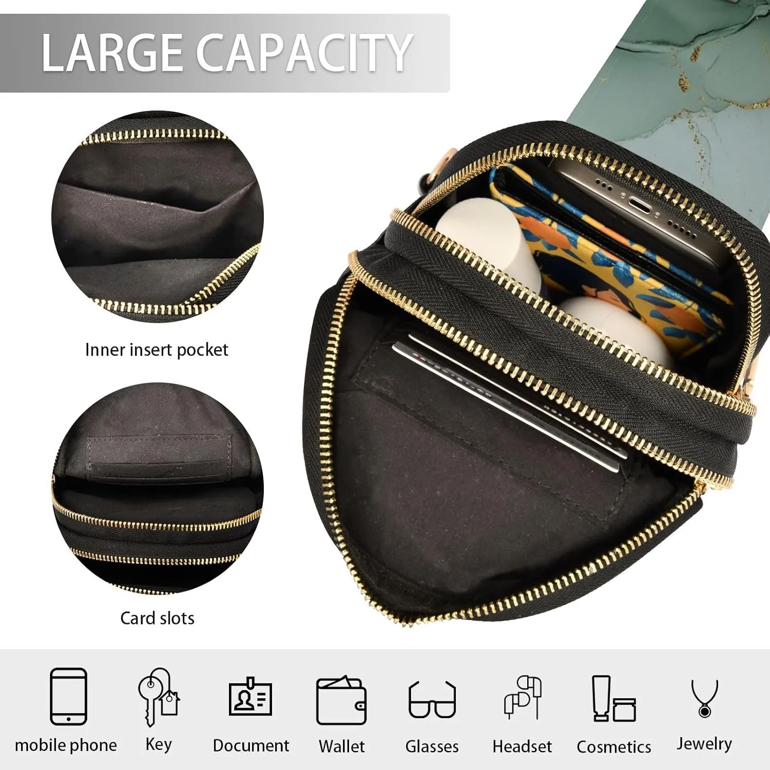 Yuiboo Trendy Crossbody Fanny Packs Lightweight for Women Crossbody Purse for Hiking