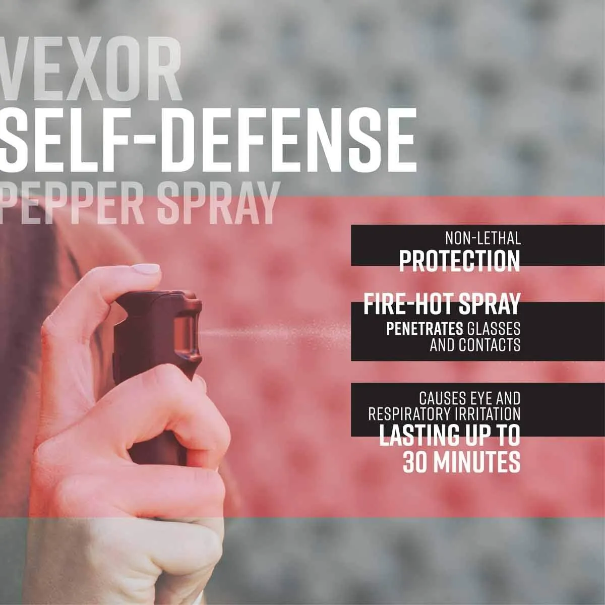 Zarc Vexor Police Strength Pepper Spray, Flip-Top Finger Grip, 20  Shots, 10-12 Ft. Range - Two Pack