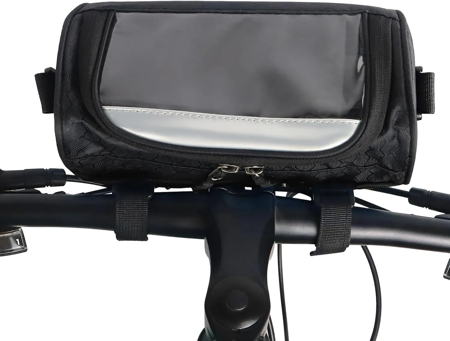 ZUKKA Bike Handlebar Bag,Adjustable and Removable Shoulder Strap Waterproof Bicycle Front Storage Bag with Transparent Pouch Touch Screen, Large-Capacity Cycling Front Pack